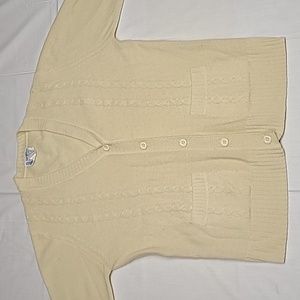 1960s 100% Lambswool Cableknit Cardigan Sweater Vintage Sears Sz M